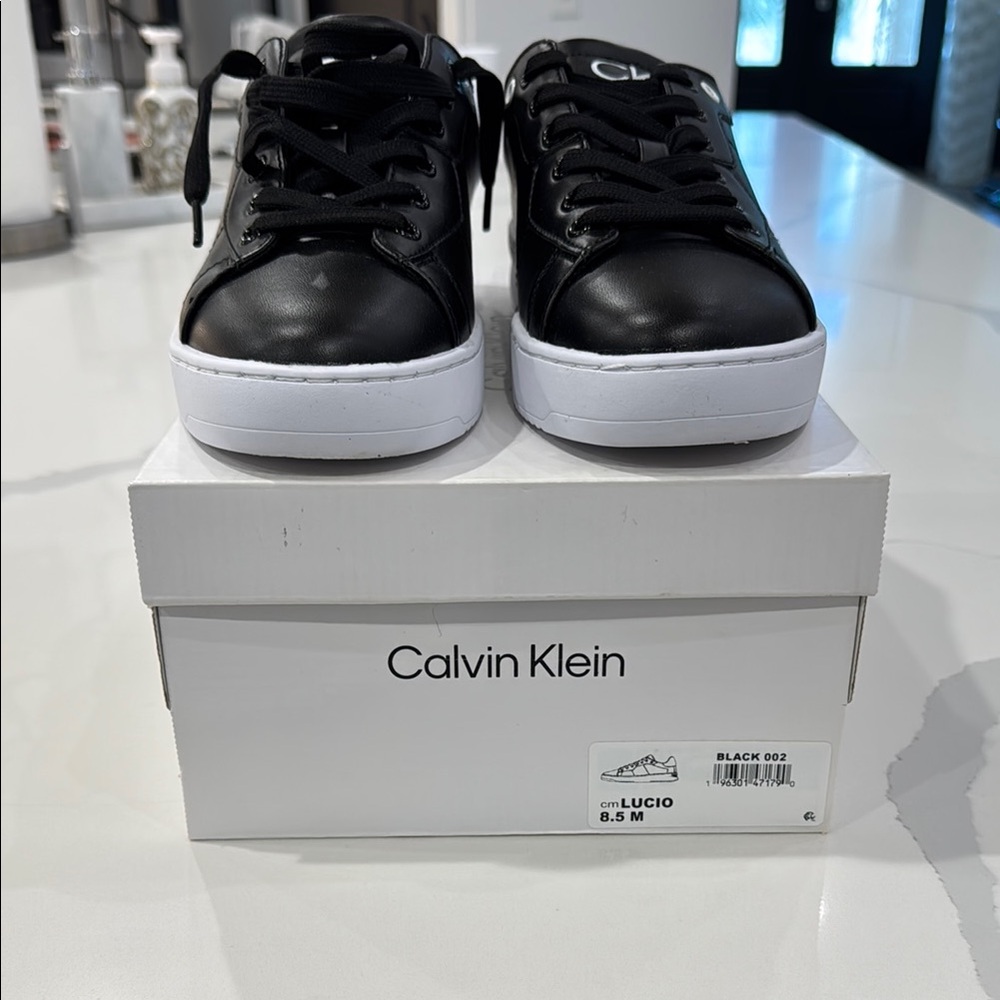 Calvin Klein Black Leather Sneakers